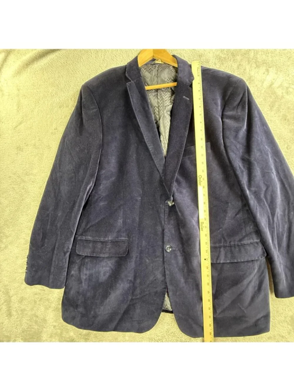 Camiloni Italia Blazer Mens 48 Navy Cotton Velvet Sport Coat Jacket Casual Party